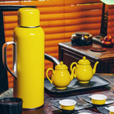 Luxury Top-of-the-line Thermos Yellow with Built-in Thermometer & Lid/Cup 20 Oz 22149