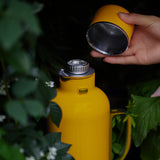 Luxury Top-of-the-line Thermos Yellow with Built-in Thermometer & Lid/Cup 20 Oz 22149