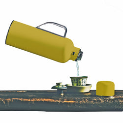 Luxury Top-of-the-line Thermos Yellow with Built-in Thermometer & Lid/Cup 20 Oz 22149