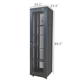 48U Server Cabinet Top Vented Rack 86.5x23.5x24.5" 2 Shelves AV Secure Storage 22176
