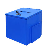 KeyDrop Box 9X8X10" Blue Metal Donation Suggestion Tithee Offering Feedback Rent 22182
