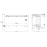 23X13X15 2-Tier Metal and Wood Tray 19.3 W x 11.7 D x 1.7 H Display  22206
