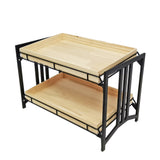 23X13X15 2-Tier Metal and Wood Tray 19.3 W x 11.7 D x 1.7 H Display  22206