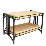 23X13X15 2-Tier Metal and Wood Tray 19.3 W x 11.7 D x 1.7 H Display  22206