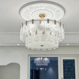 23.62 Inch Ceiling Medallion Decorative, Round White Plaster Carved Lamp Plate 90 Day Lead Time 22235