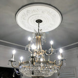 23.62 Inch Ceiling Medallion Decorative, Round White Plaster Carved Lamp Plate 90 Day Lead Time 22235
