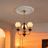 23.62 Inch Ceiling Medallion Decorative, Round White Plaster Carved Lamp Plate 90 Day Lead Time 22236
