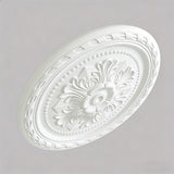 23.62 Inch Ceiling Medallion Decorative, Round White Plaster Carved Lamp Plate 90 Day Lead Time 22236