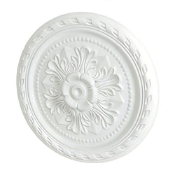 23.62 Inch Ceiling Medallion Decorative, Round White Plaster Carved Lamp Plate 90 Day Lead Time 22236