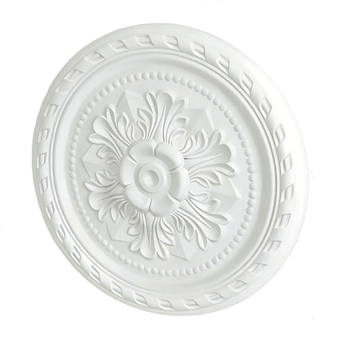 23.62 Inch Ceiling Medallion Decorative, Round White Plaster Carved Lamp Plate 90 Day Lead Time 22236