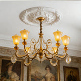 25.59 Inch Ceiling Medallion Decorative, Round White Plaster Carved Lamp Plate 90 Day Lead Time 22237