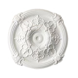 25.59 Inch Ceiling Medallion Decorative, Round White Plaster Carved Lamp Plate 90 Day Lead Time 22237