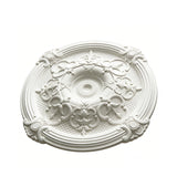 25.59 Inch Ceiling Medallion Decorative, Round White Plaster Carved Lamp Plate 90 Day Lead Time 22237