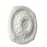 25.59 Inch Ceiling Medallion Decorative, Round White Plaster Carved Lamp Plate 90 Day Lead Time 22237