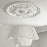 26.38 Inch Ceiling Medallion Decorative, Round White Plaster Carved Lamp Plate 90 Day Lead Time 22238