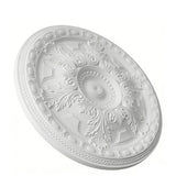 26.38 Inch Ceiling Medallion Decorative, Round White Plaster Carved Lamp Plate 90 Day Lead Time 22238