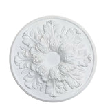 25.59 Inch Ceiling Medallion Decorative, Round White Plaster Carved Lamp Plate 90 Day Lead Time 22239