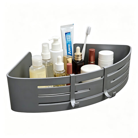 8.85  Bathroom Corner Shower Shelf Aluminum No Drill Adhesive Storage Rack 22252