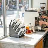 8-Compartment Cup Holder Organizer 8.66x14.76x17.64  PP Matte Black Rack 22263-2