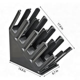 8-Compartment Cup Holder Organizer 8.66x14.76x17.64  PP Matte Black Rack 22263-2