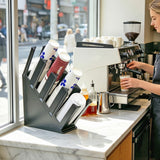 4-Slot Angled Cup Holder 3.5 LBS PP Organizer 4.5x14.7x17.6 Cup&Lid Storage Rack 22263-3