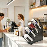 4-Slot Angled Cup Holder 3.5 LBS PP Organizer 4.5x14.7x17.6 Cup&Lid Storage Rack 22263-3
