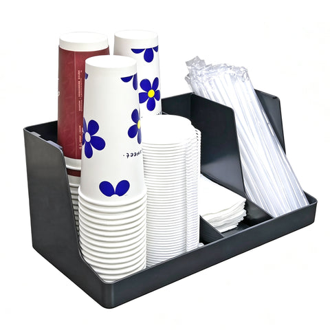 3-Compartment Cup Holder Organizer 1.9 LBS PP 16.14x8.07x7.48  Black 22263-4