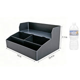 13.98  PP Countertop Beverage Storage Organizer Multi-Compartment Black 22263-6