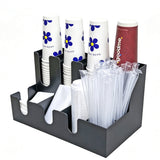 PP Multi Compartment Countertop Organizer Cup Lid Straw Storage Box Rack 16.5  22263-8