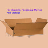 25PC Shipping Boxes 24X14X4" Corrugated Cardboard Packing Moving Storage 24X14X4-25PK