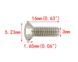 100PK M3 X 16mm Pitch 0.5   Phillips Flat Head Machine Screw (Countersunk) Carbon Steel