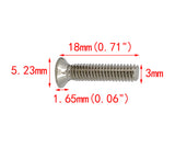 100PK M3 X 18mm Pitch 0.5   Phillips Flat Head Machine Screw (Countersunk) Carbon Steel