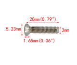 100PK M3 X 20mm Pitch 0.5   Phillips Flat Head Machine Screw (Countersunk) Carbon Steel