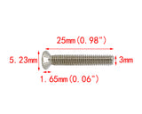 100PK M3 X 25mm Pitch 0.5   Phillips Flat Head Machine Screw (Countersunk) Carbon Steel