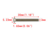 100PK M3 X 30mm Pitch 0.5   Phillips Flat Head Machine Screw (Countersunk) Carbon Steel