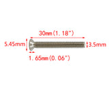 100PK M3.5 X 30mm Pitch 0.6mm   Phillips Flat Head Machine Screw (Countersunk)