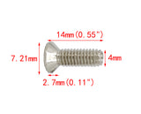 100PK M4 X 14mm Pitch 0.7mm   Phillips Flat Head Machine Screw (Countersunk) Carbon Steel