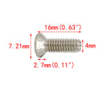 100PK M4 X 16mm Pitch 0.7mm   Phillips Flat Head Machine Screw (Countersunk) Carbon Steel