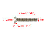 100PK M4 X 25mm Pitch 0.7mm   Phillips Flat Head Machine Screw (Countersunk) Carbon Steel