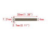 100PK M4 X 35mm Pitch 0.7mm   Phillips Flat Head Machine Screw (Countersunk) Carbon Steel