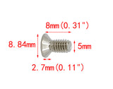 100PK M5 X 8mm Pitch 0.8mm   Phillips Flat Head Machine Screw (Countersunk) Carbon Steel