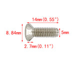 100PK M5 X 14mm Pitch 0.8mm   Phillips Flat Head Machine Screw (Countersunk) Carbon Steel