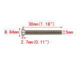 100PK M5 X 30mm Pitch 0.8mm   Phillips Flat Head Machine Screw (Countersunk) Carbon Steel