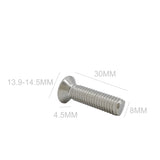 25PK M8X30mm Pitch 1.25mm Phillips Flat Head Machine Screw (Countersunk) Carbon Steel