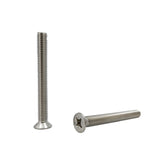 25PK M8X80mm Pitch 1.25mm Phillips Flat Head Machine Screw (Countersunk) Carbon Steel