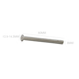 25PK M8X80mm Pitch 1.25mm Phillips Flat Head Machine Screw (Countersunk) Carbon Steel
