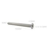 25PK M8X100mm Pitch 1.25mm Phillips Flat Head Machine Screw (Countersunk) Carbon Steel