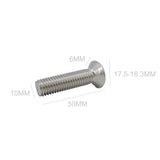 25PK M10X50mm Pitch 1.50mm Phillips Flat Head Machine Screw (Countersunk) Carbon Steel