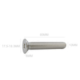 25PK M10X60mm Pitch 1.50mm Phillips Flat Head Machine Screw (Countersunk) Carbon Steel