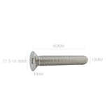 25PK M10X80mm Pitch 1.50mm Phillips Flat Head Machine Screw (Countersunk) Carbon Steel